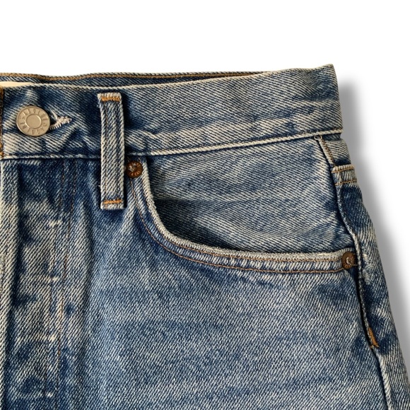 AGOLDE Denim Jean Shorts Parker Long Distressed Blue Size 25 - Picture 6 of 15